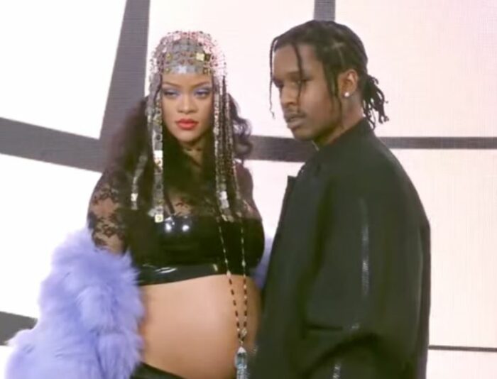Rihanna y A$AP Rocky en el desfile de Gucci